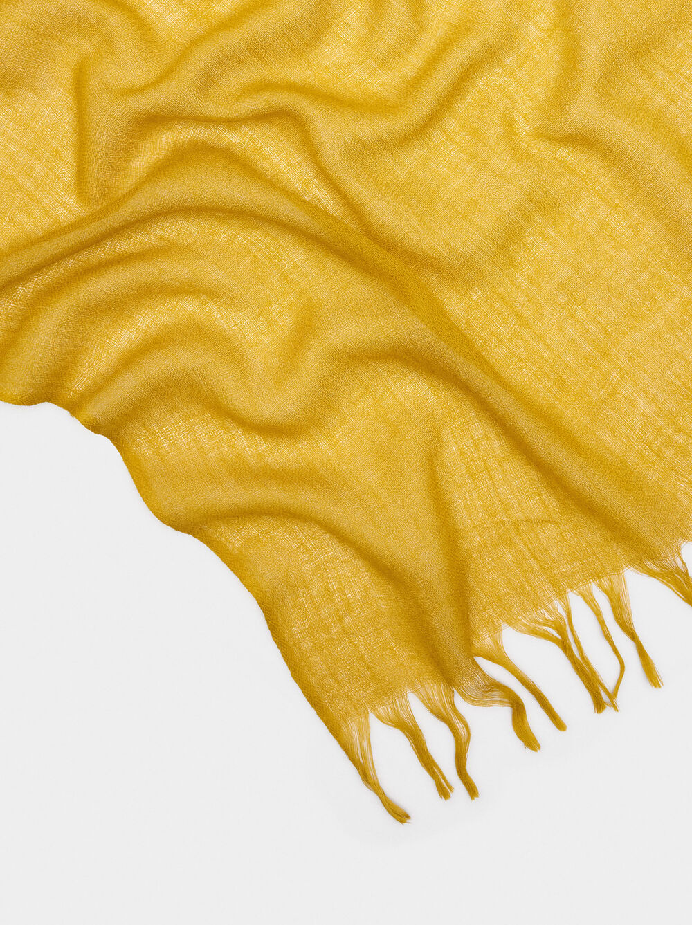 Wool pashmina with fringes