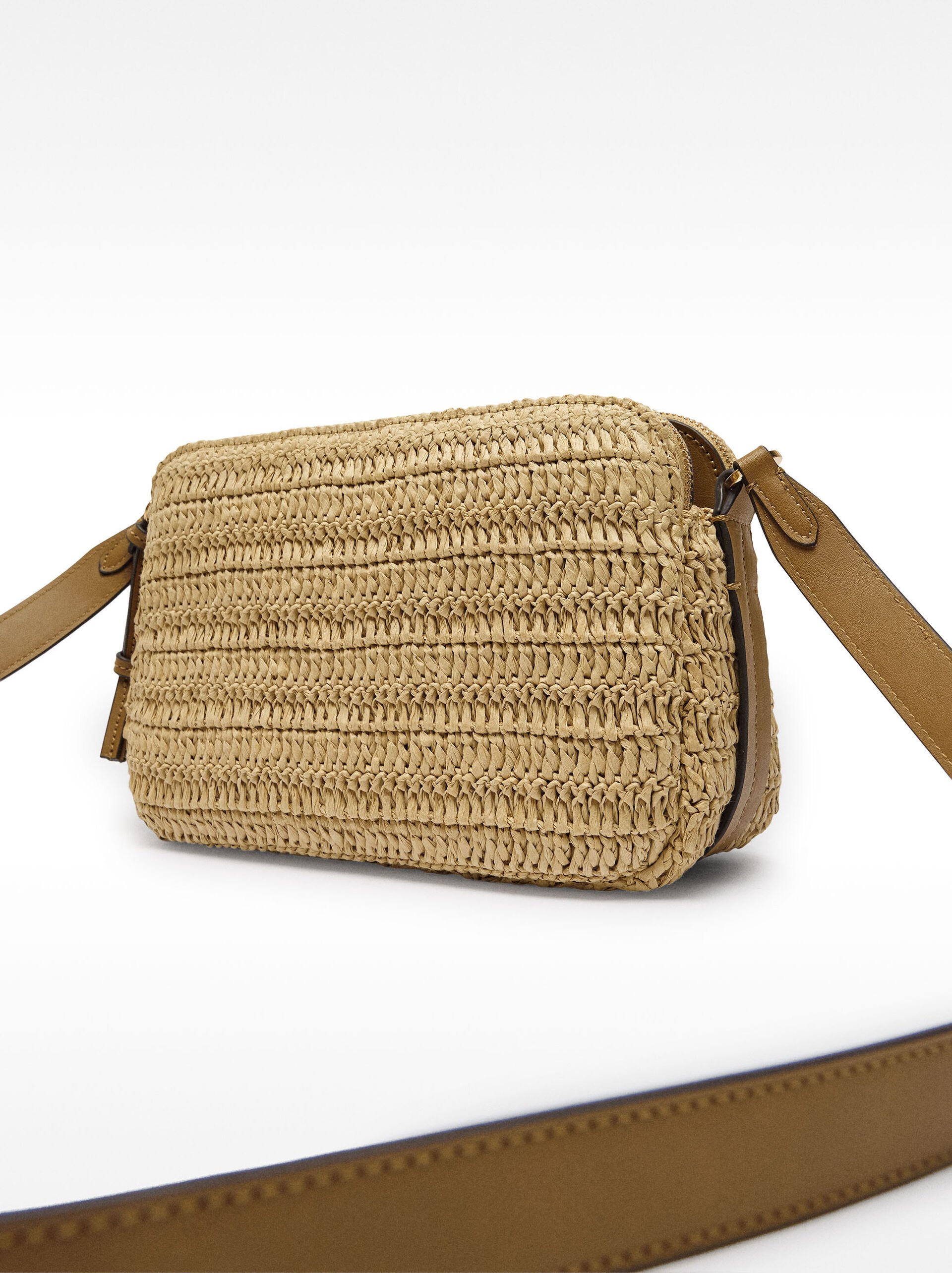 Crossbody bag with straw effect image number 4.0