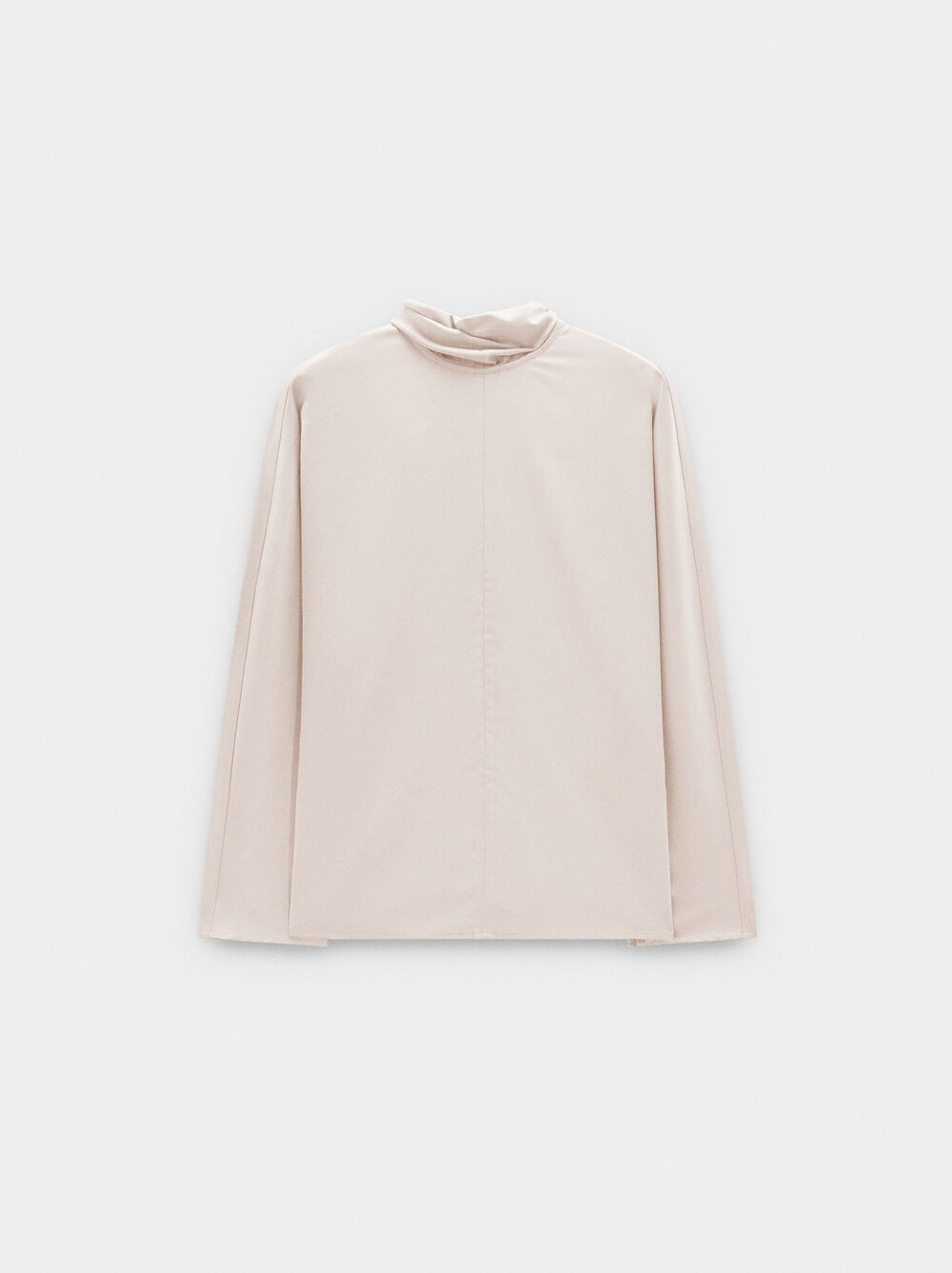 Satin blouse with high neck