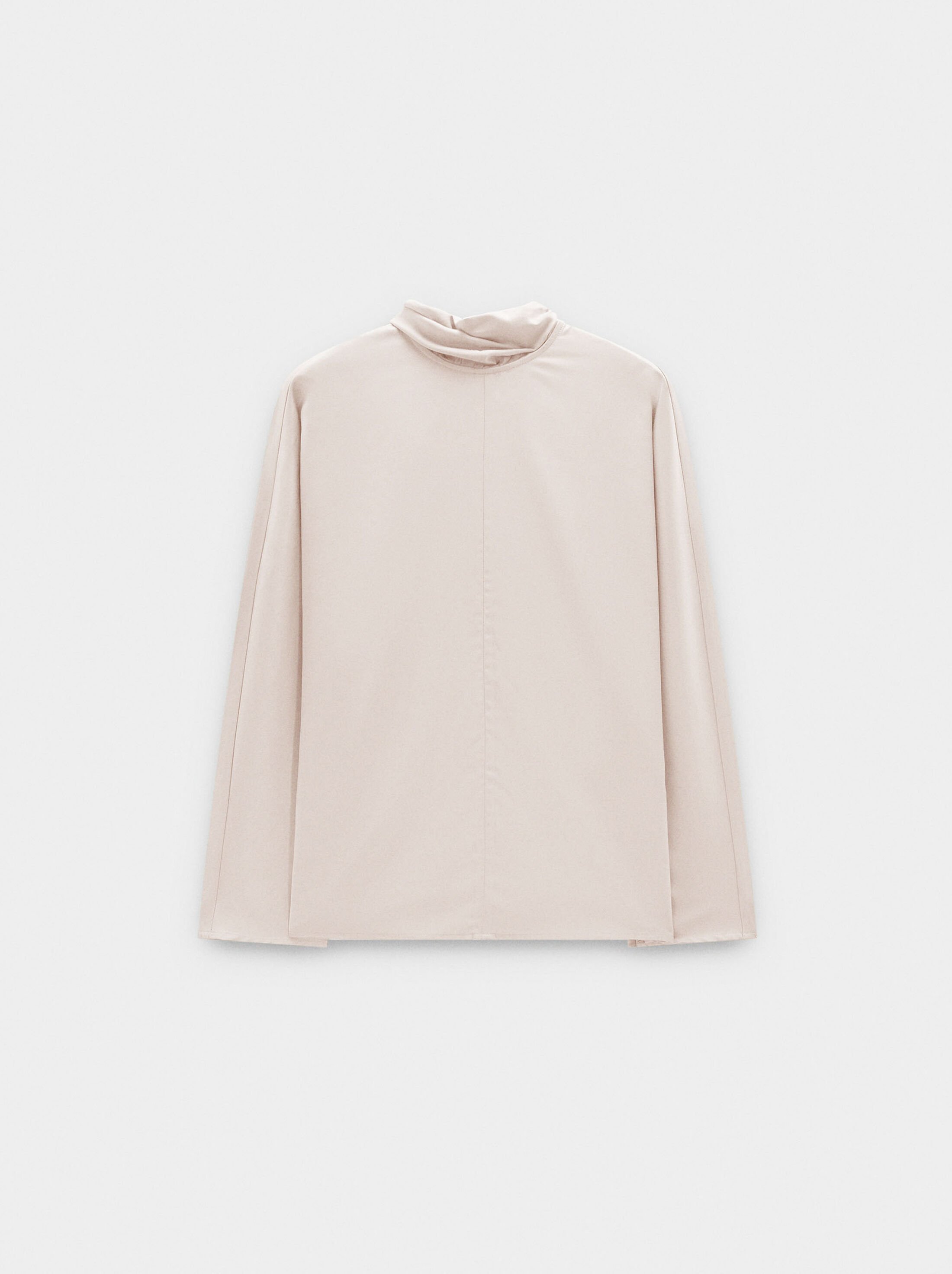 Satin blouse with high neck image number 5.0