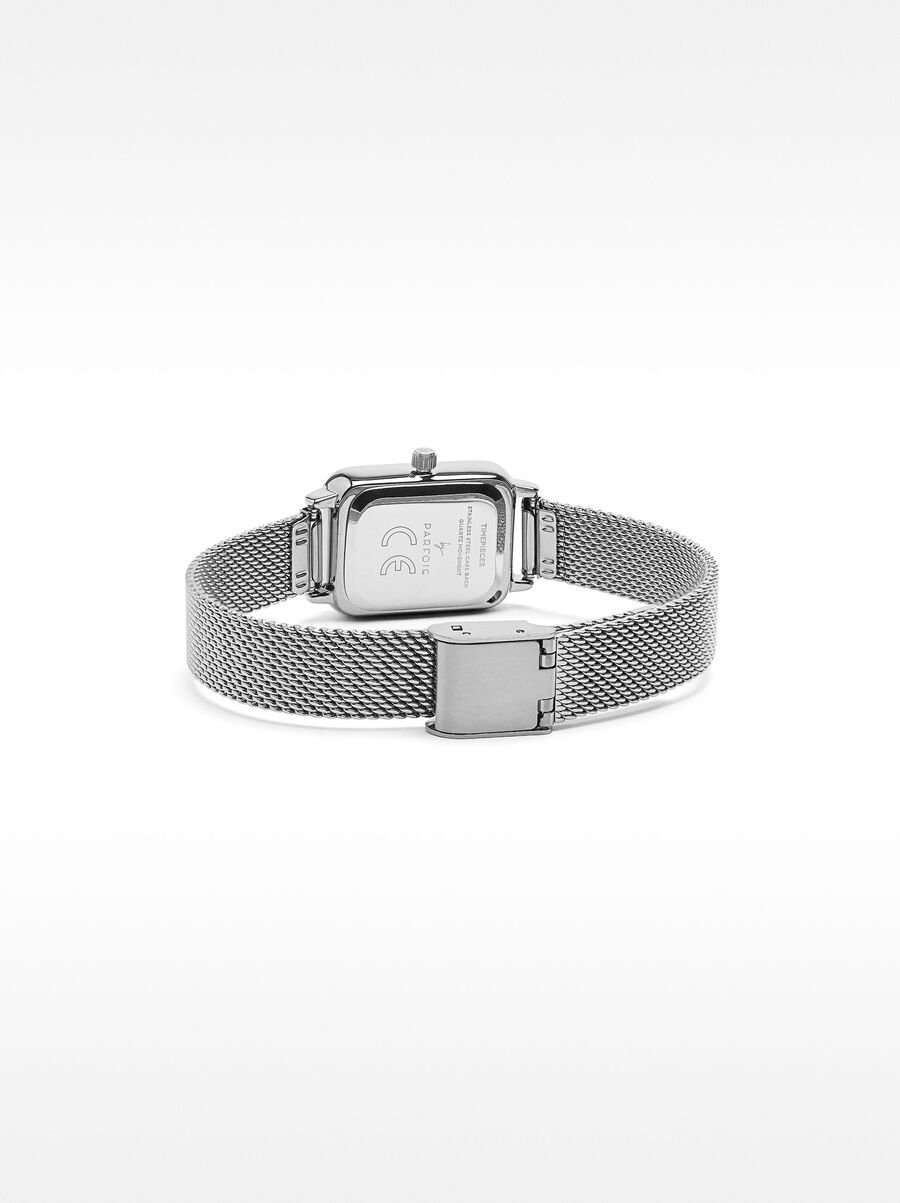 Watch with stainless steel mesh strap