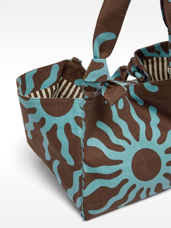 Printed 100% cotton shopper bag