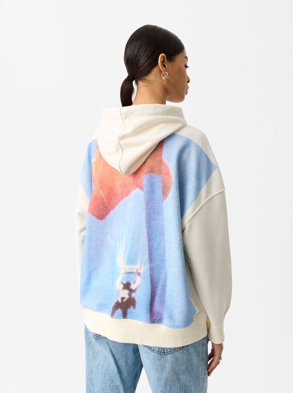Sweatshirt With Embroidery, Ecru, hi-res