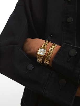 Double Bracelet Watch, Golden, hi-res