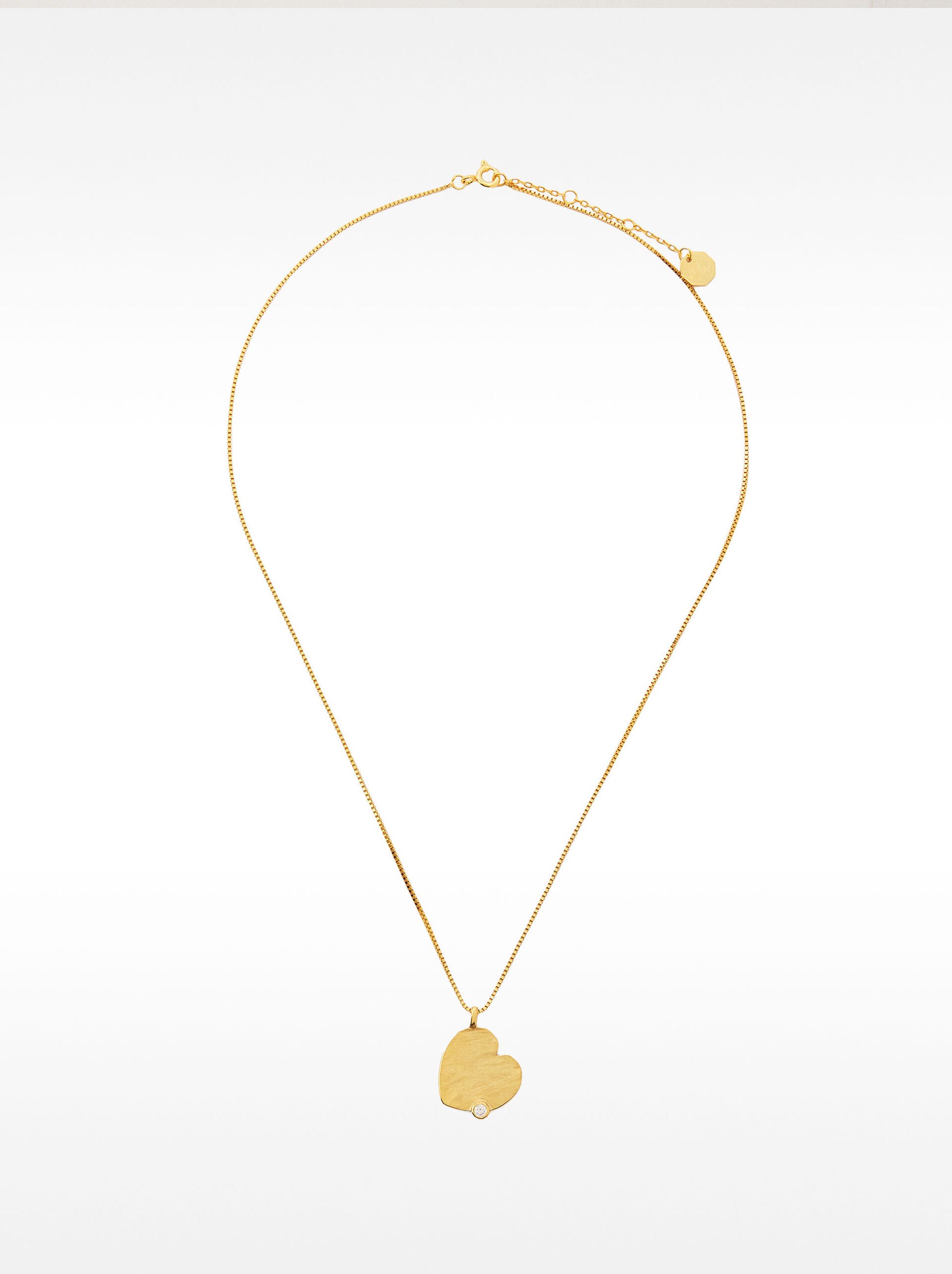 Zirconia heart necklace - 925 sterling silver image number 1.0