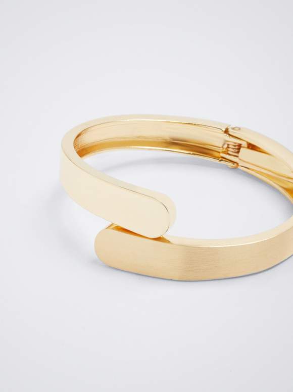Rigid Golden Bracelet, Golden, hi-res