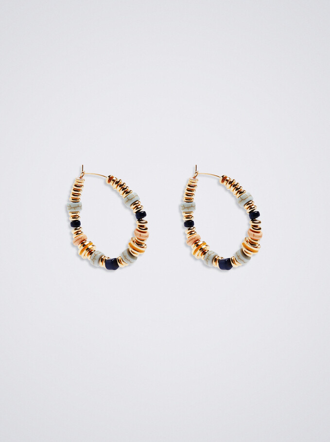 Multicoloured Hoops With Stone, Multicolor, hi-res