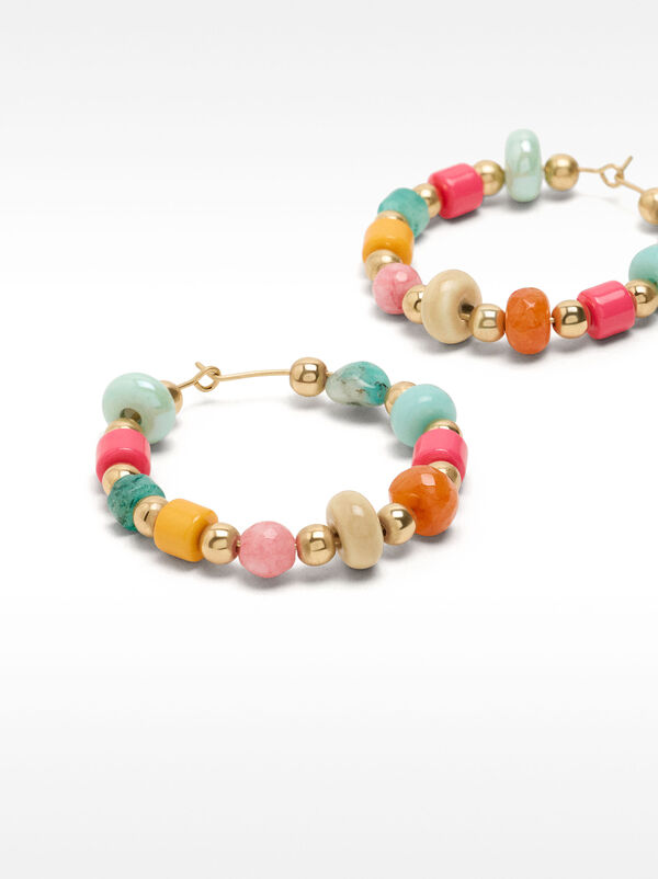 Multicolored hoop earrings with stones