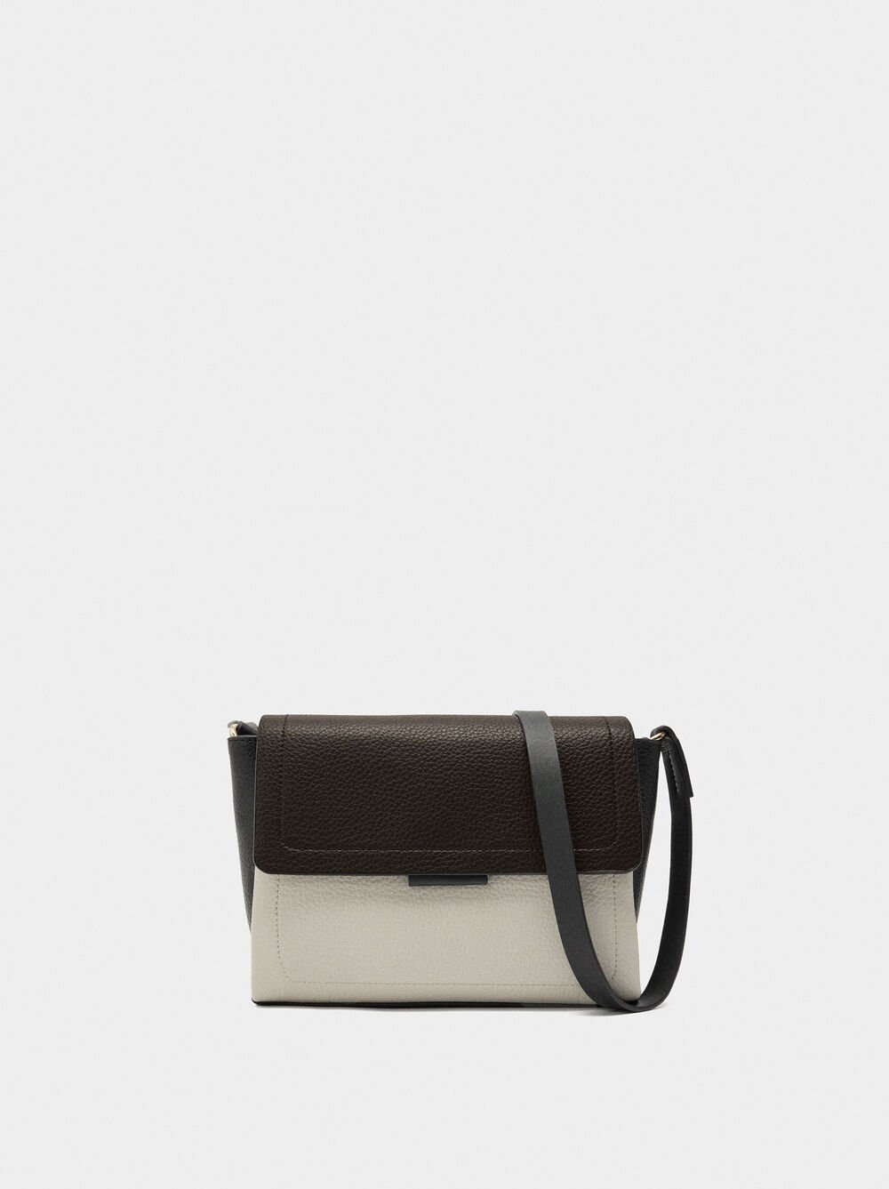 Borsa tracolla con patta color block