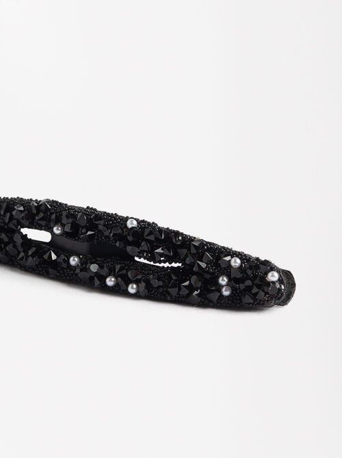Hair clip with pearls and beads