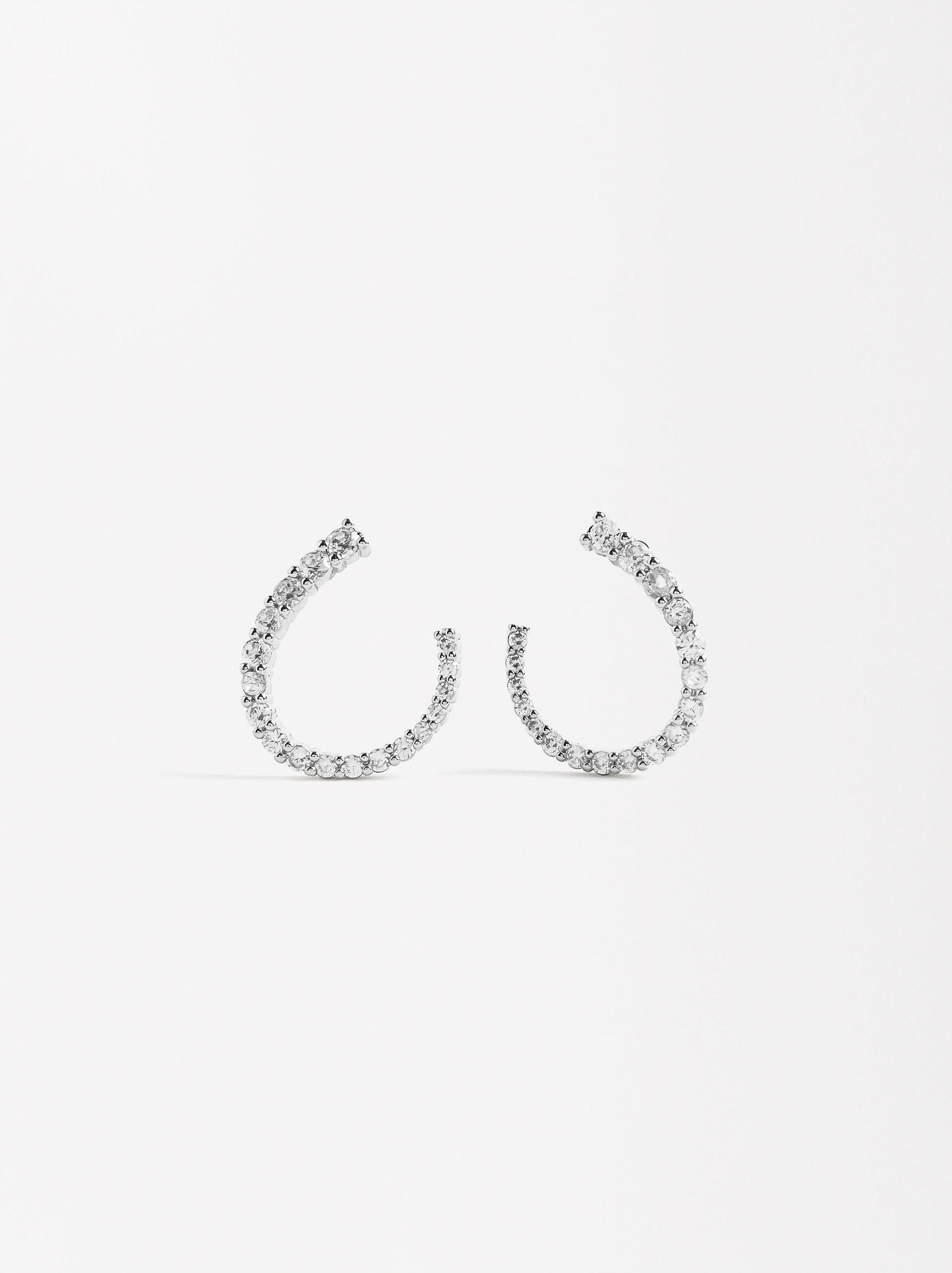 Open earrings with zirconias image number 0.0