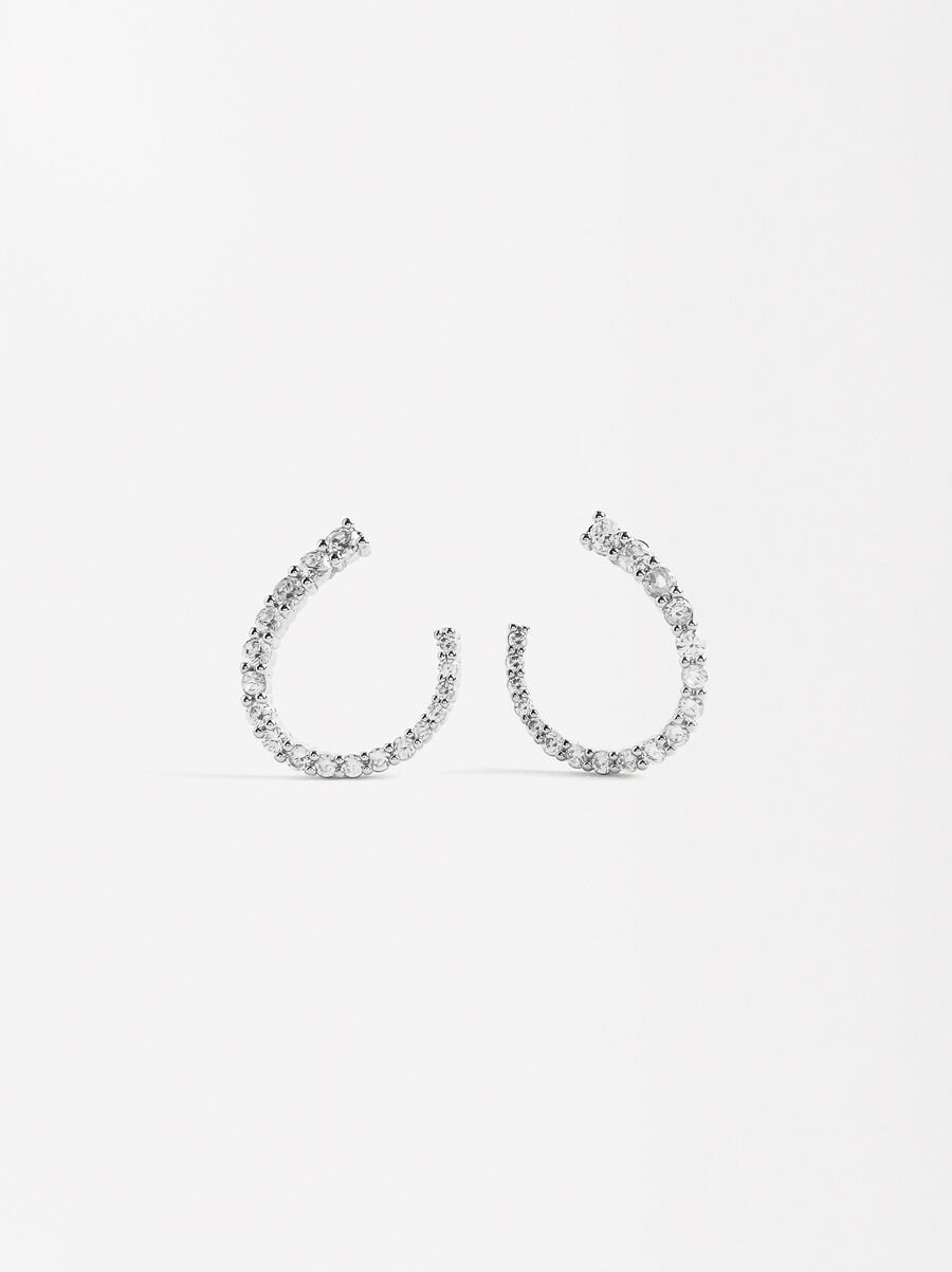 Open earrings with zirconias