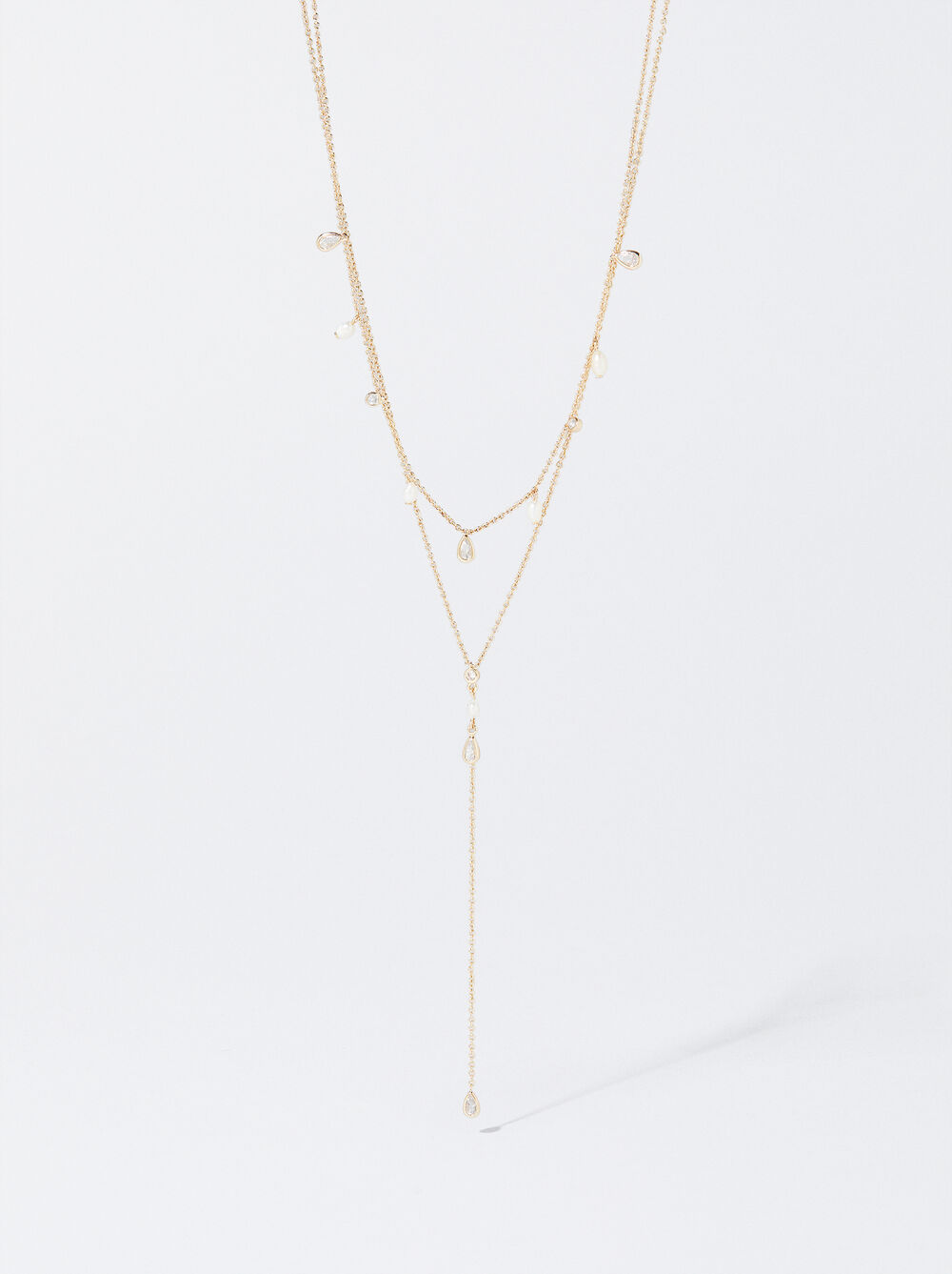 Necklace With Freshwater Pearls And Zirconia
