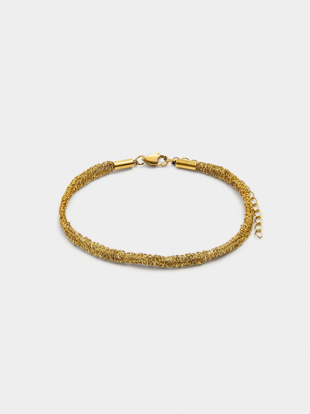 Tubular bracelet with intertwined chain