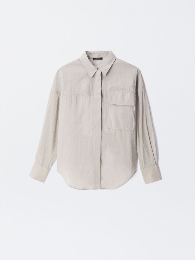 Online Exclusive - Long-Sleeve Shirt With Buttons image number 5.0