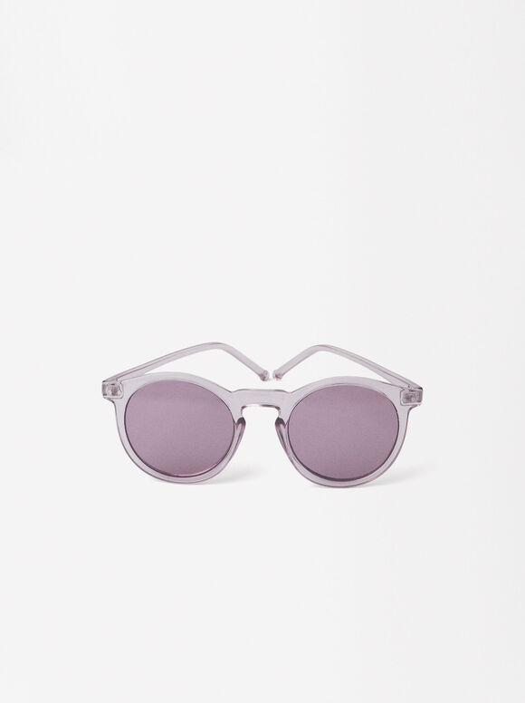 Round Sunglasses , Purple, hi-res