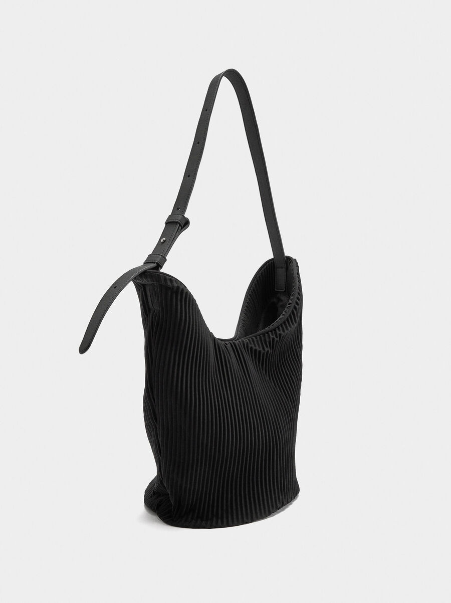 Nylon shoulder bag with inner pouch
