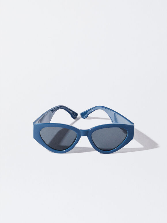 Óculos De Sol Cat Eye, Azul, hi-res