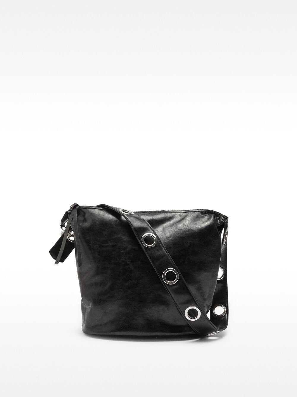 Shoulder bag with cracked effect