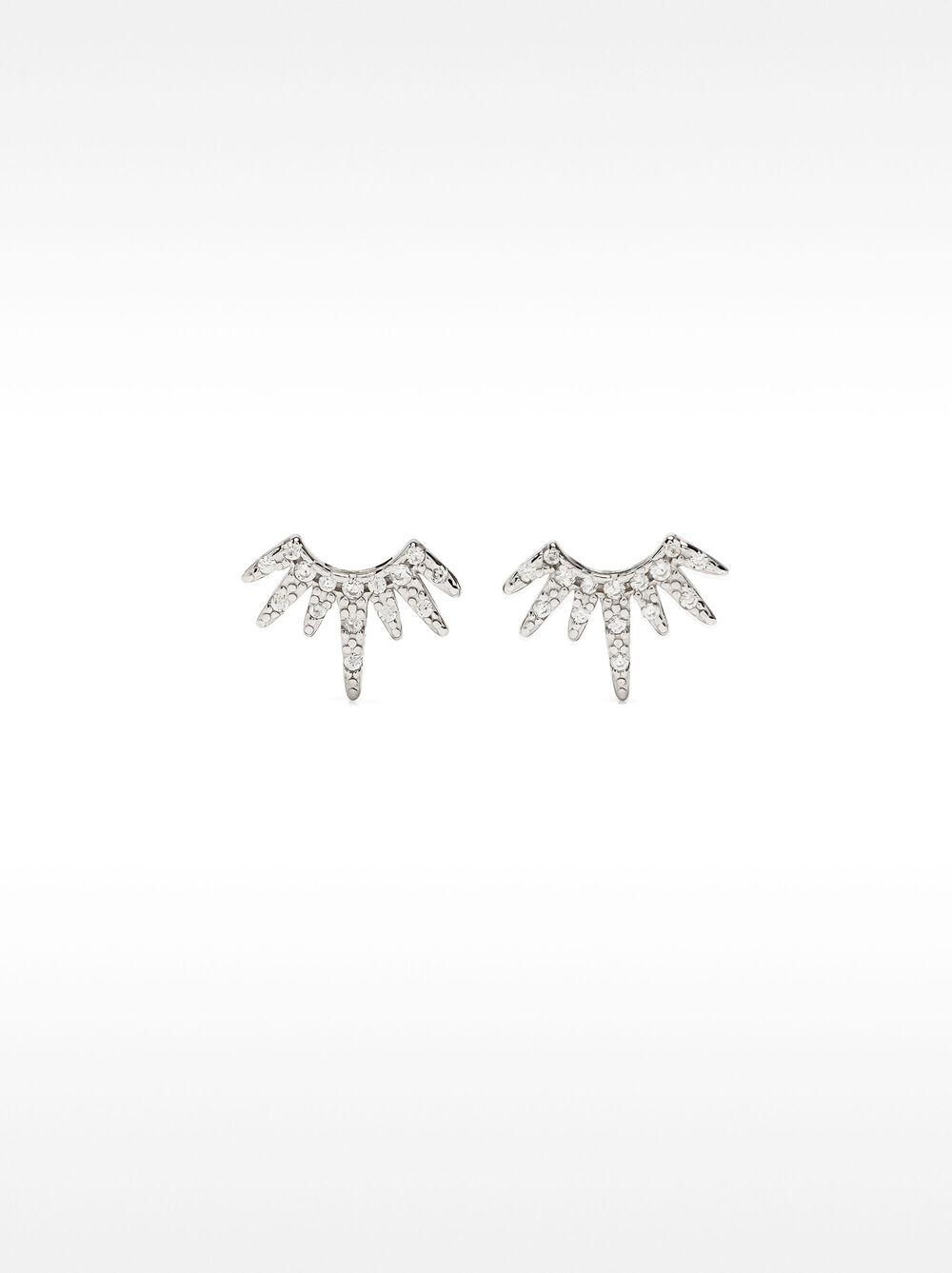 Crown earrings with zirconia - 925 sterling silver