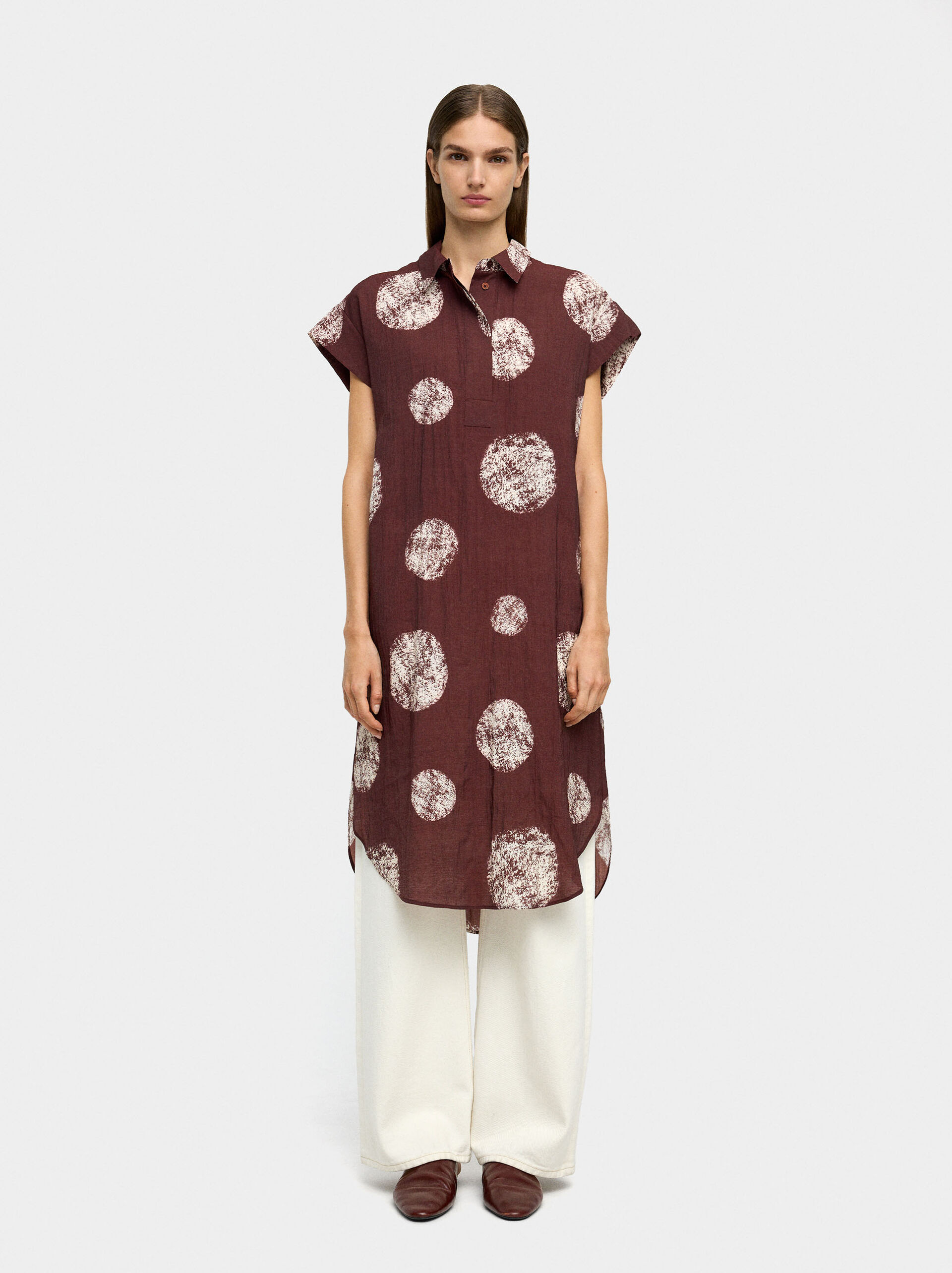 Printed shirt dress image number 0.0
