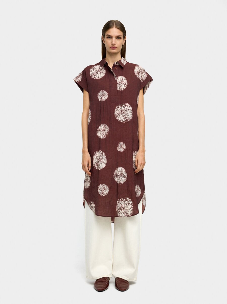 Printed shirt dress