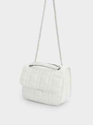 Quilted Crossbody Bag With Contrast Strap image number 2.0