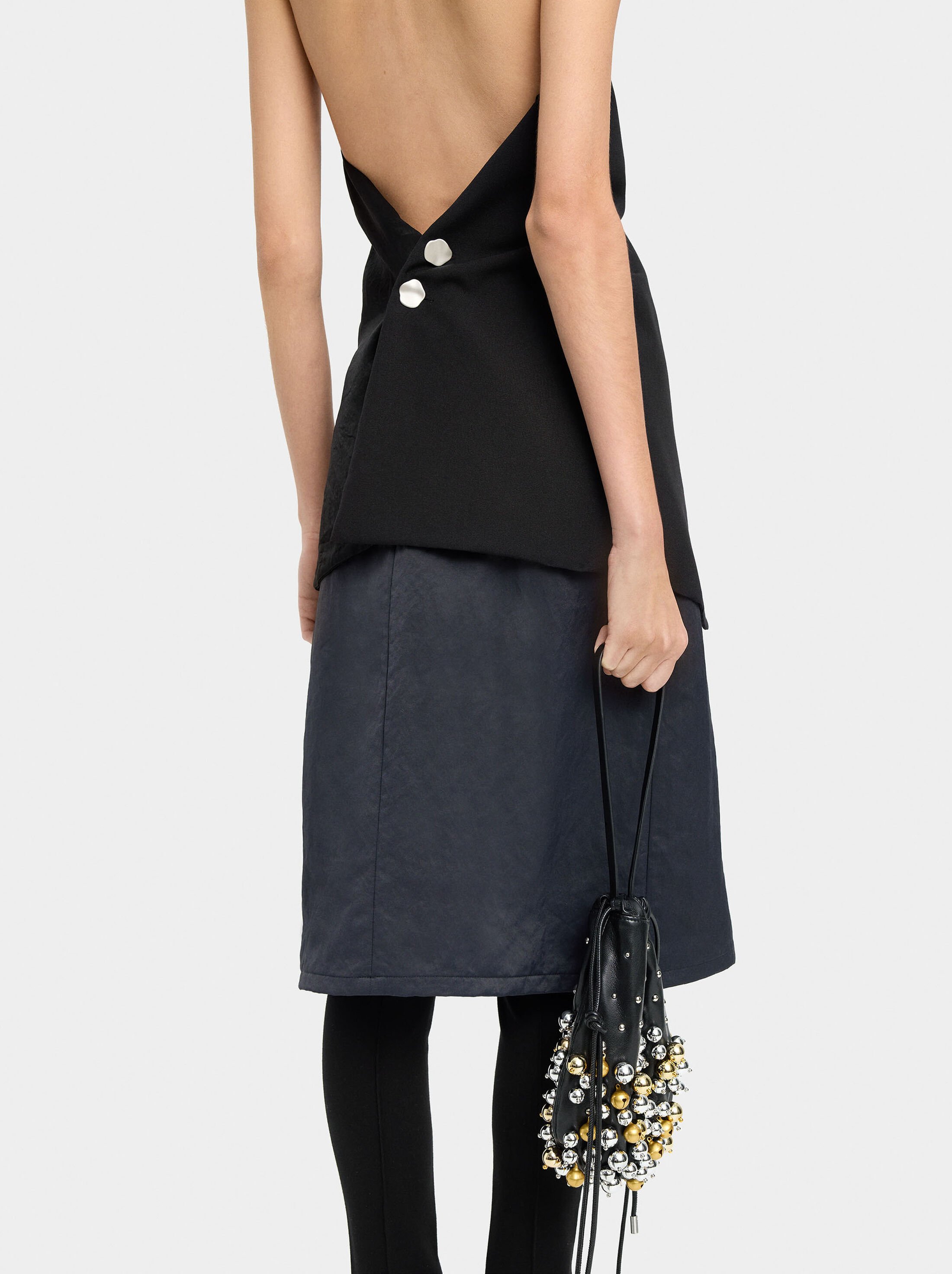 Midi skirt with rhinestones image number 4.0