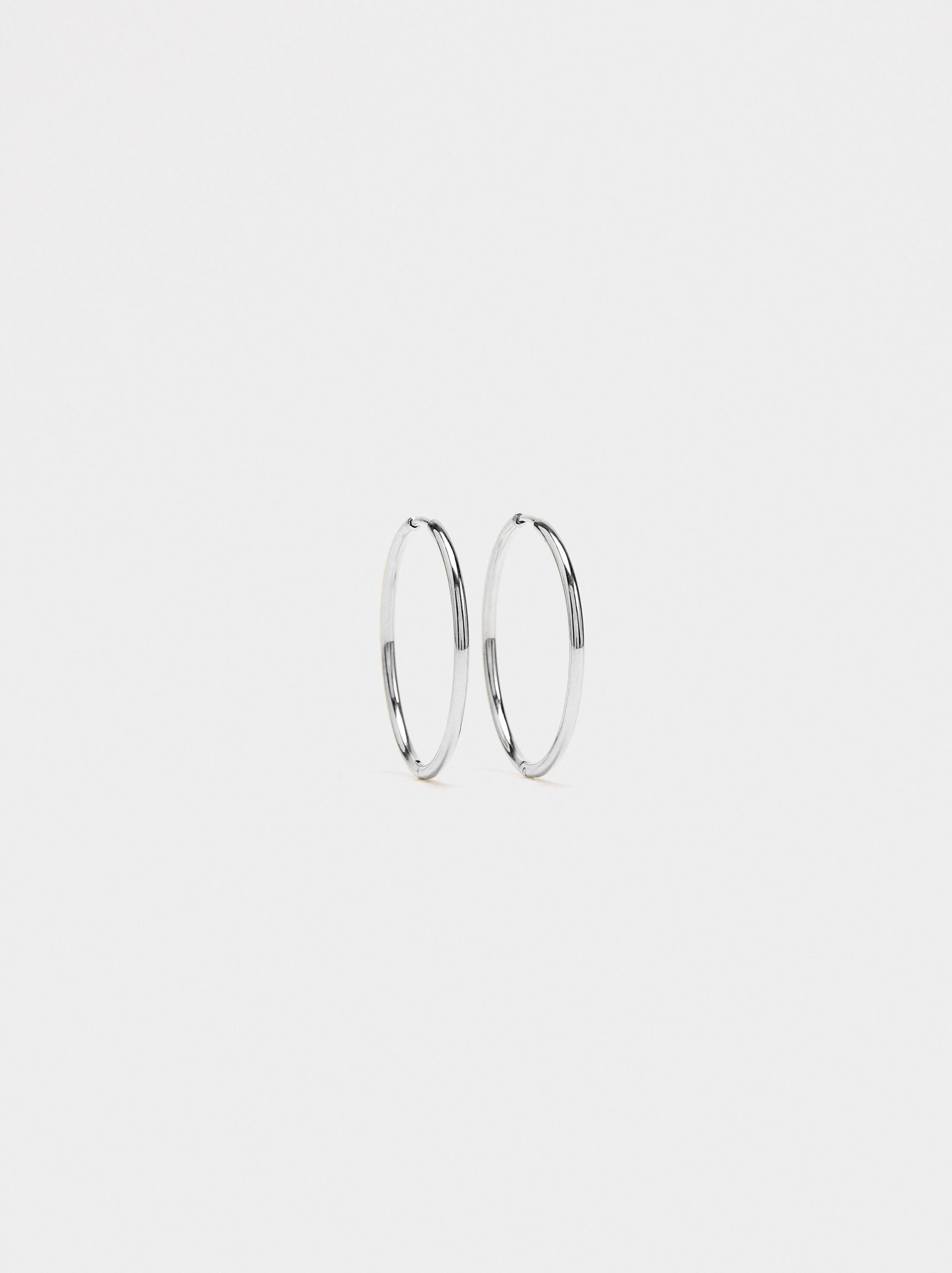 Smooth hoop earrings - stainless steel image number 0.0