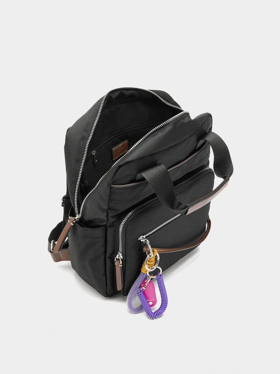Nylon backpack with pendant