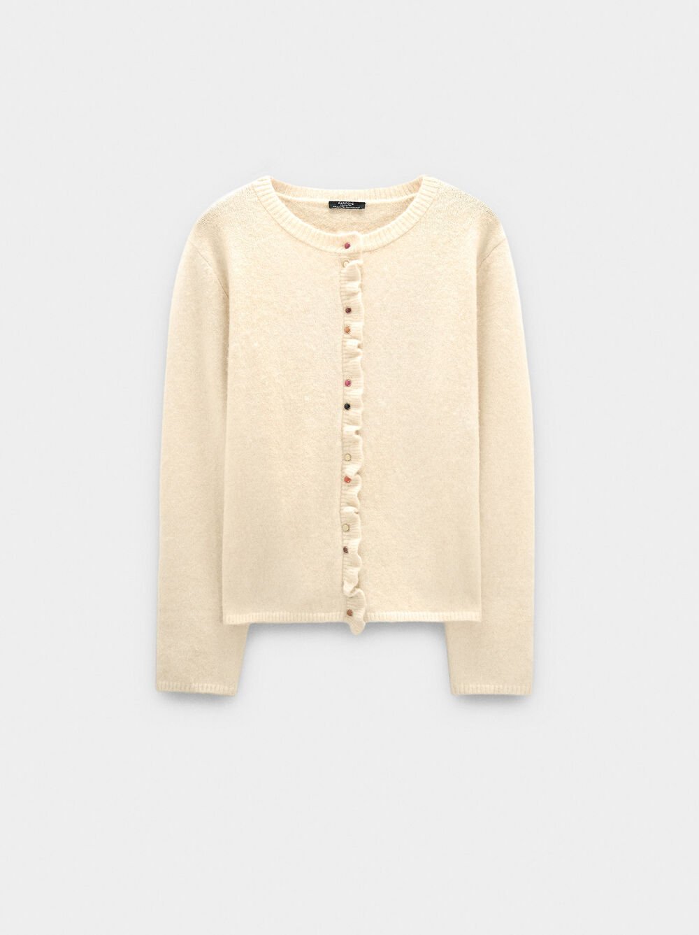 Knitted cardigan with ruffles