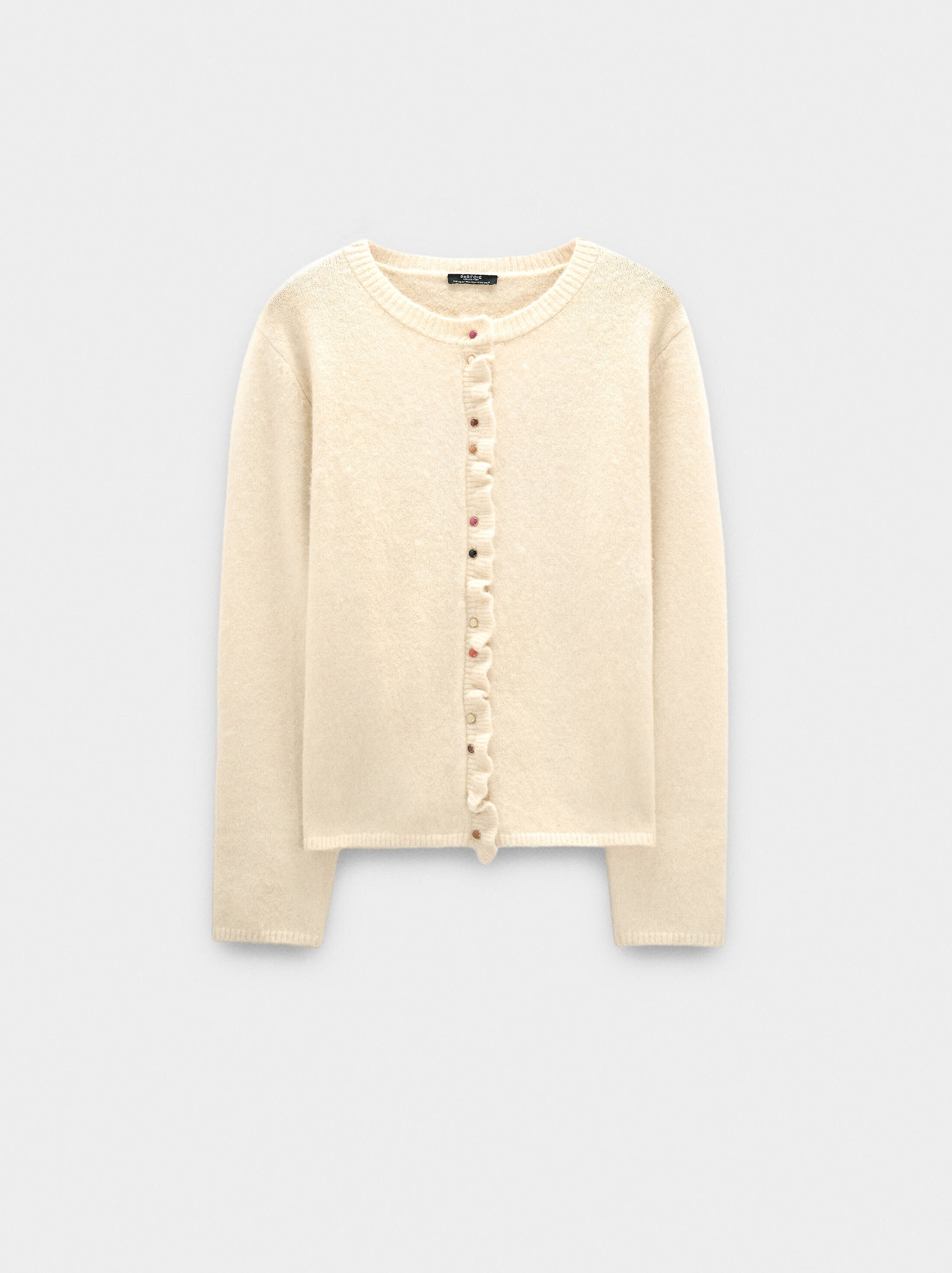 Knitted cardigan with ruffles image number 5.0