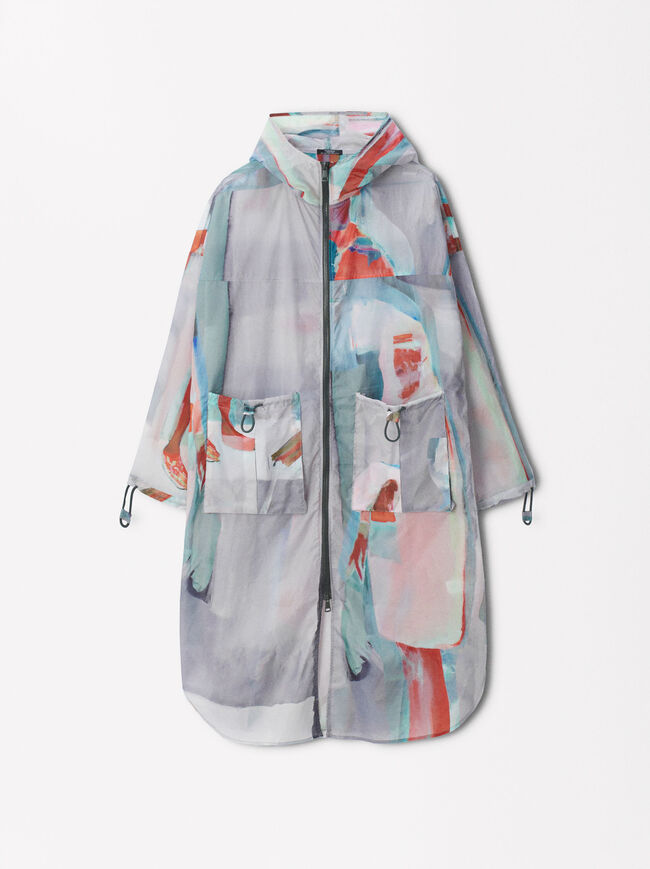 Printed Parka With Hood image number 4.0