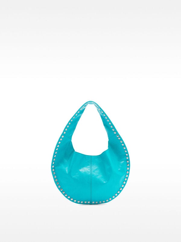 Leather hobo shoulder bag