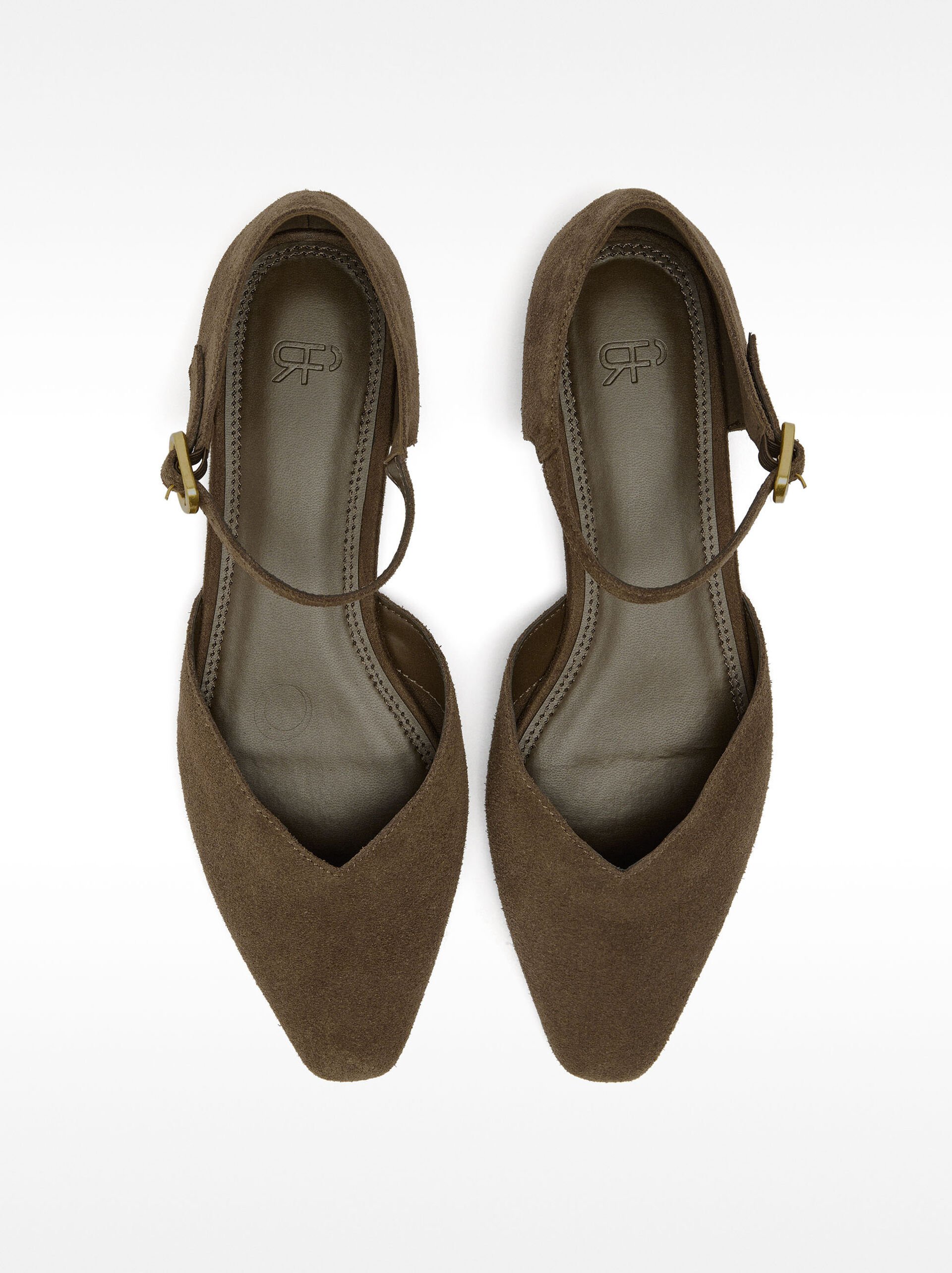 Leather ballet flats with bracelet image number 0.0