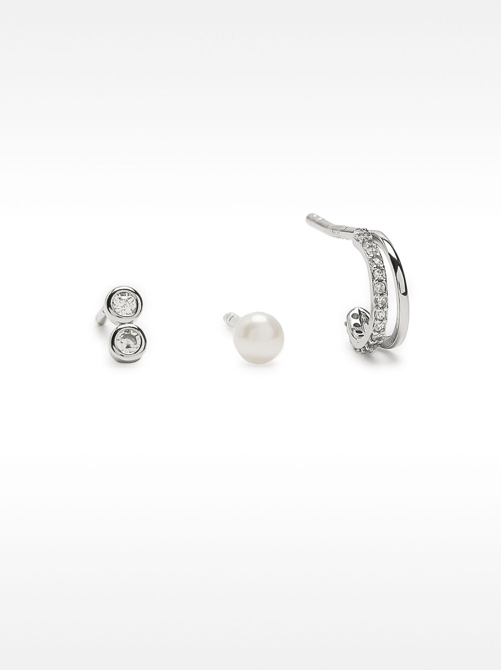 Earring set with freshwater pearl – 925 sterling silver