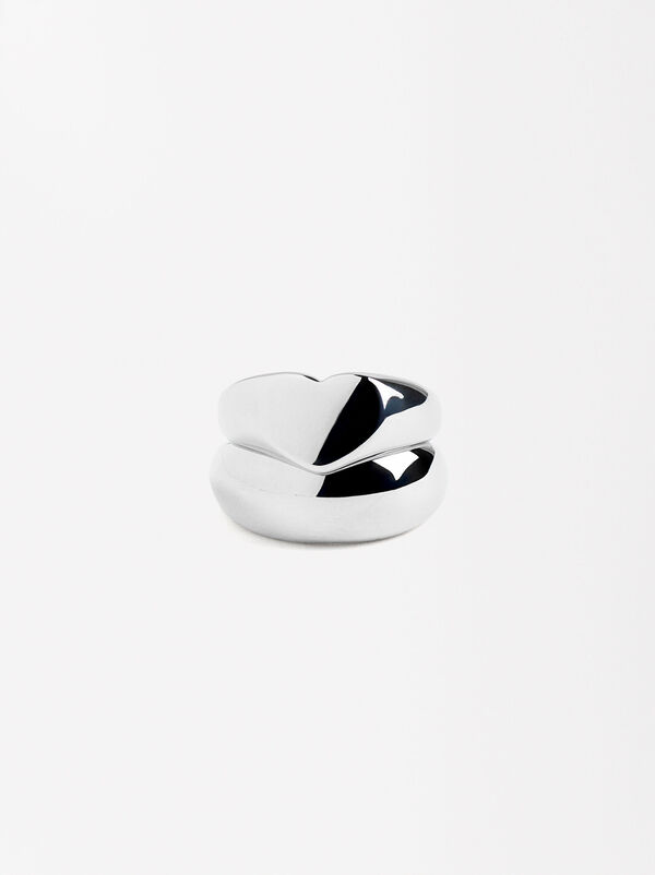 Heart ring set - stainless steel