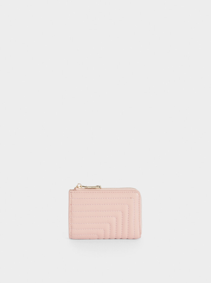 Quilted Coin Purse, Pink, hi-res