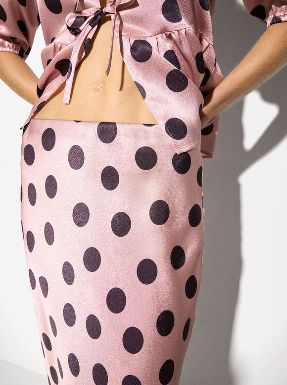 Online Exclusive - Polka Dot Skirt, Pink, hi-res