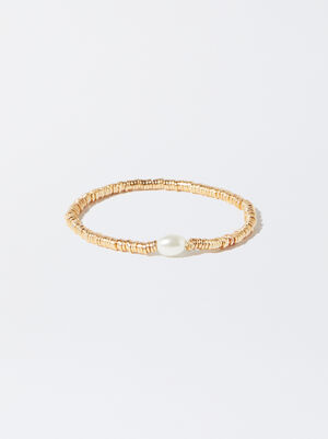 Gold-Toned Bracelet With Faux Pearl image number 2.0