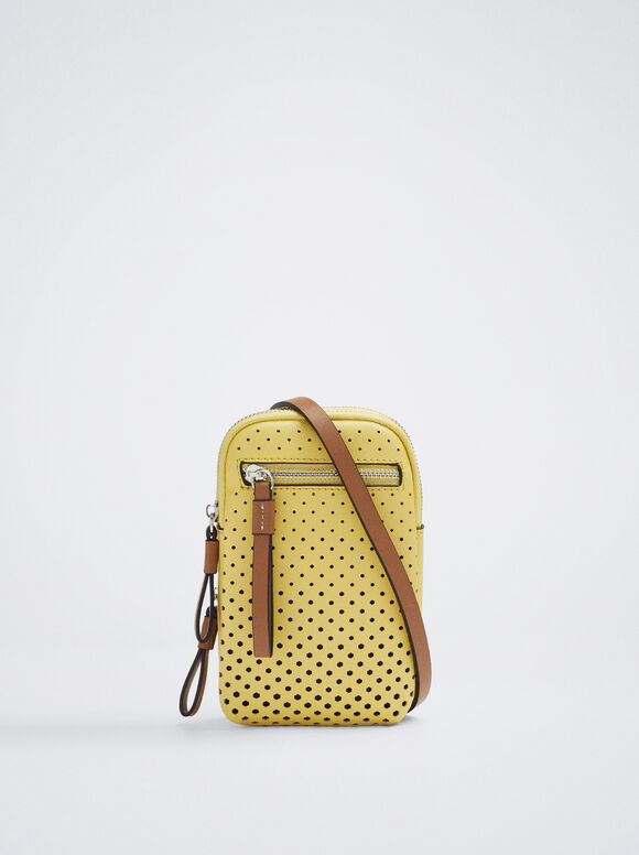 Perforated Detail Mobile Phone Case, Yellow, hi-res