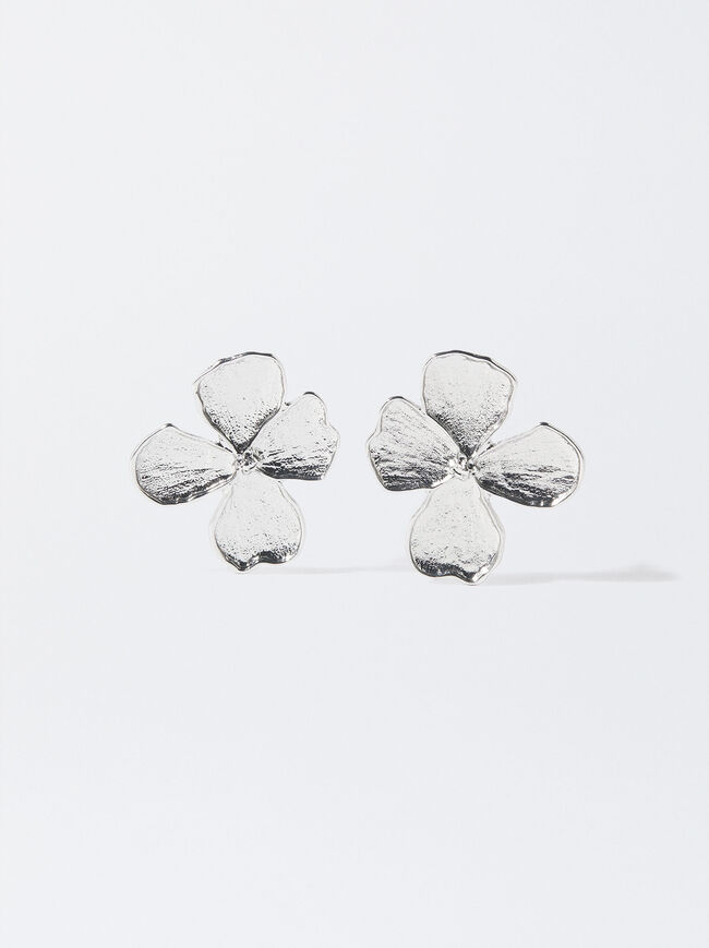Silver Flower Earrings image number 1.0