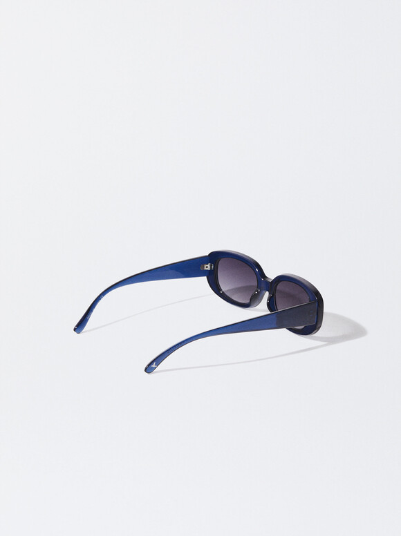Oval Sunglasses, Blue, hi-res