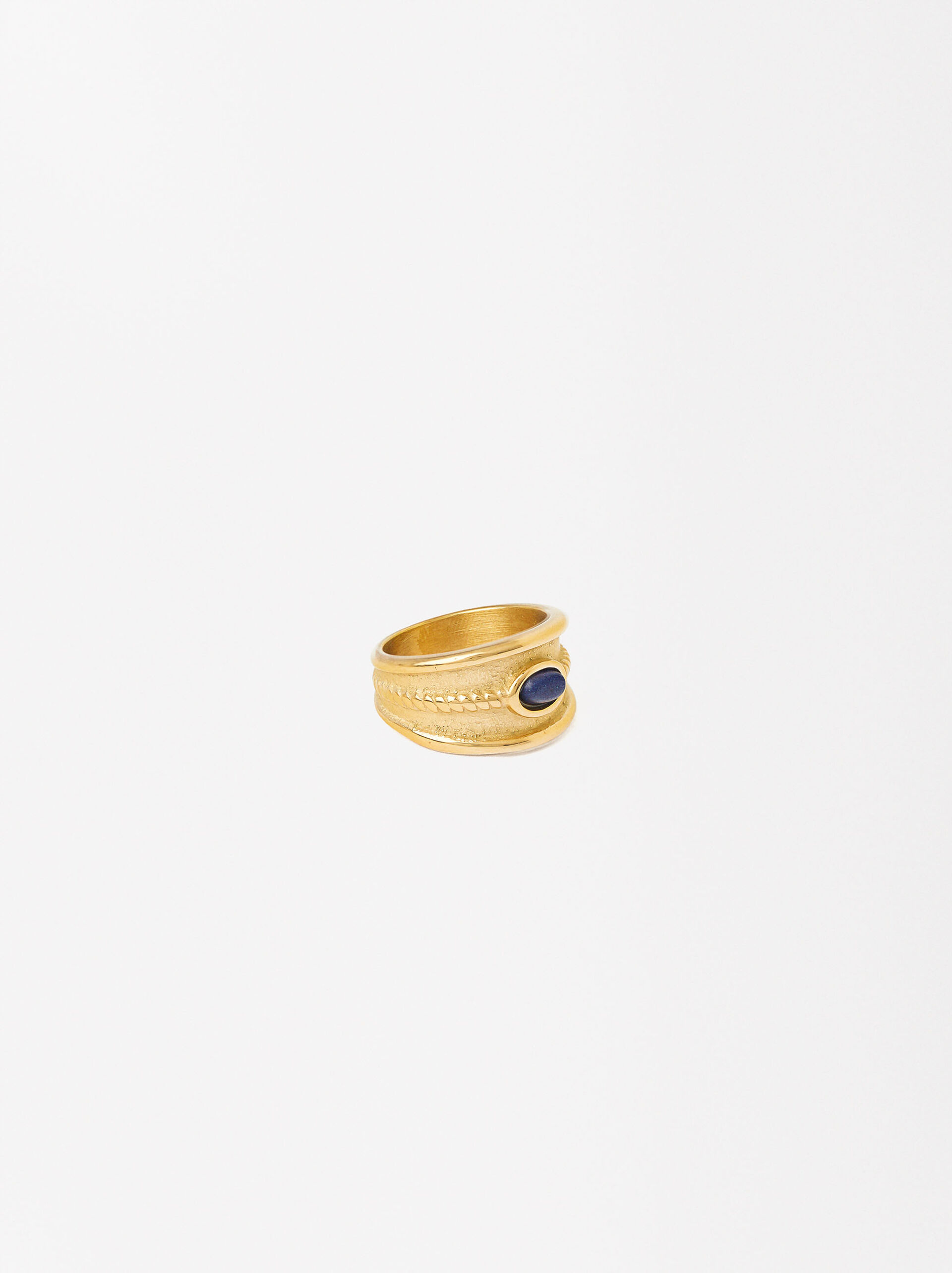 Golden Stone Ring - Stainless Steel image number 3.0