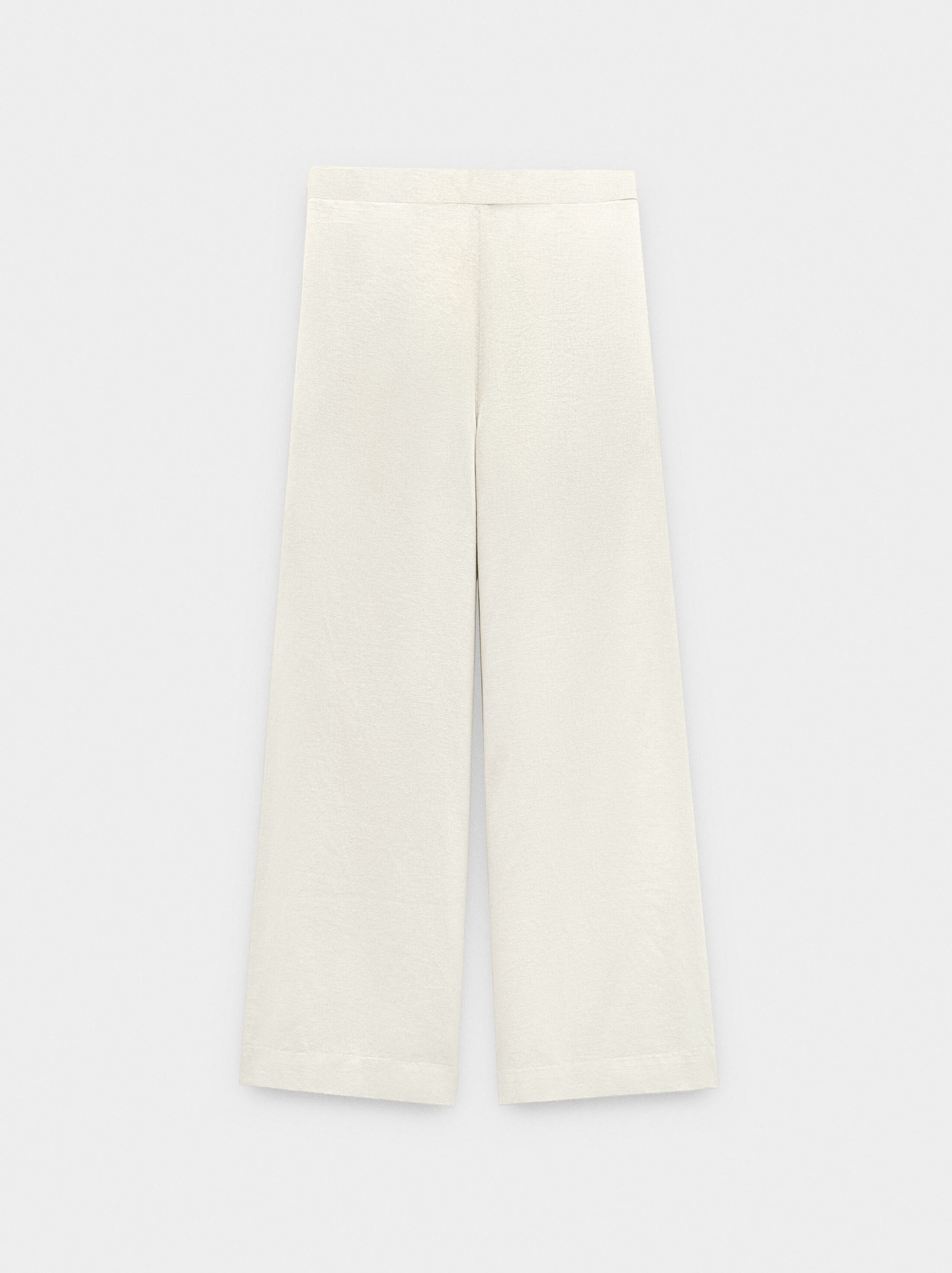 Wide-leg trousers with linen image number 4.0
