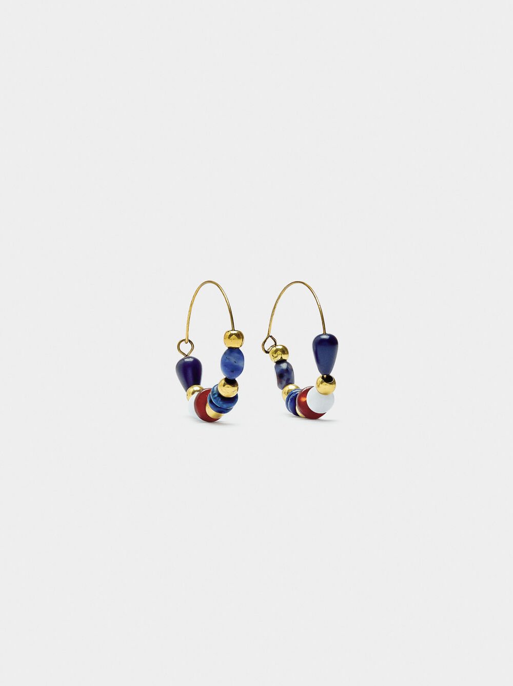 Hoop earrings with stones