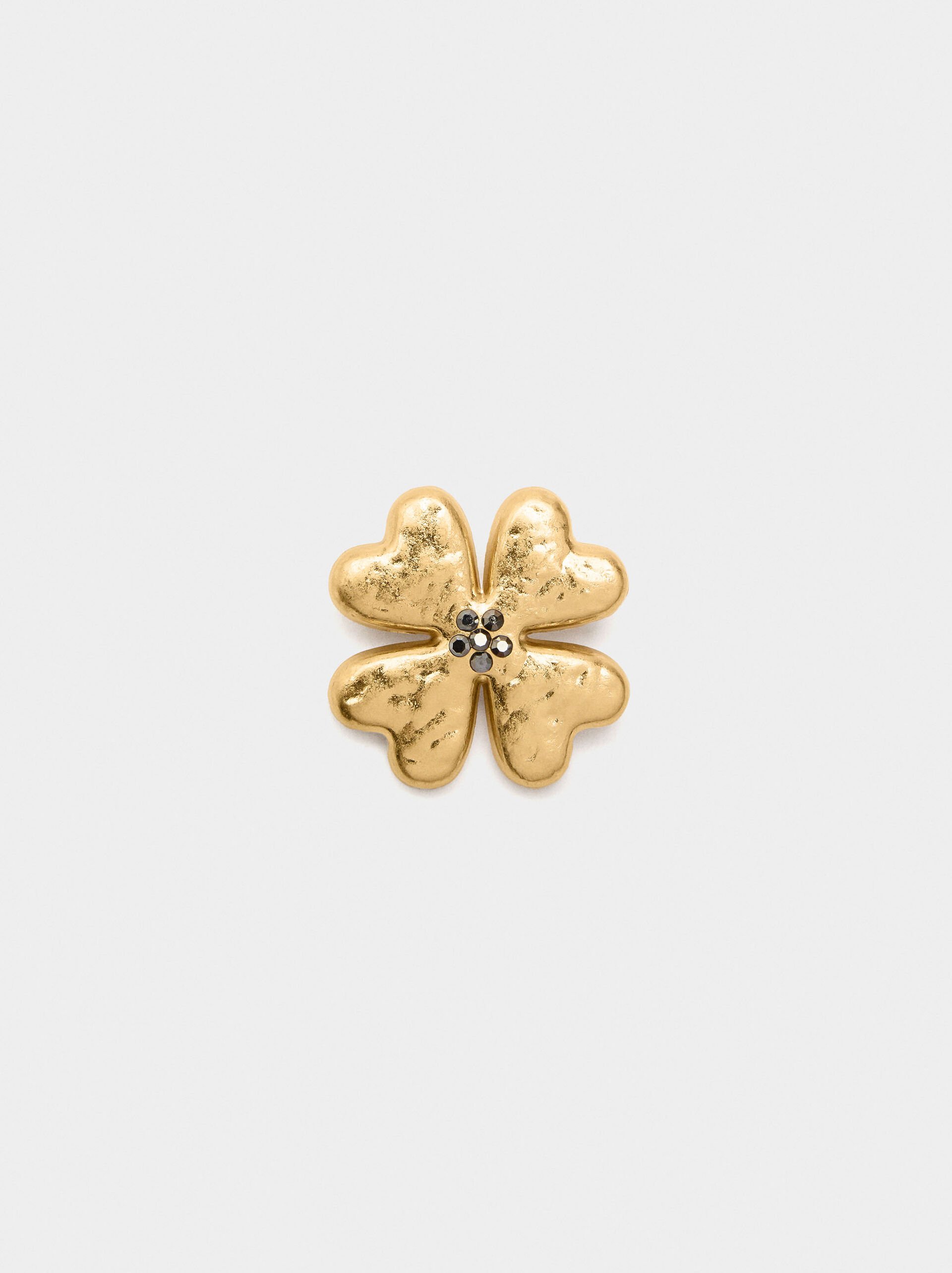 Flower pin brooch with crystals image number 0.0