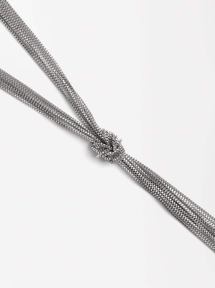 Long necklace with chain and knot