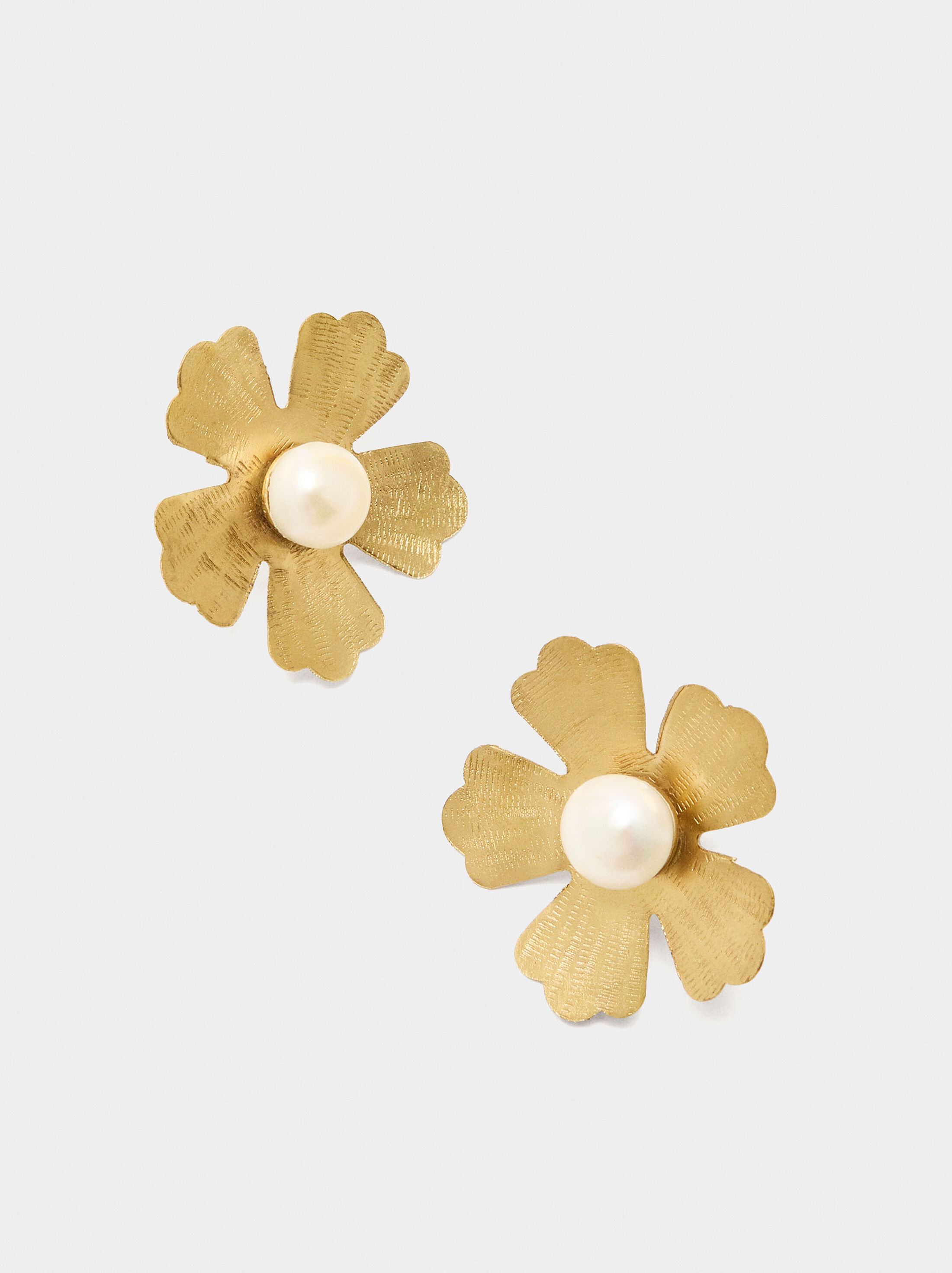 Pendientes flor con perlas de agua dulce image number 1.0