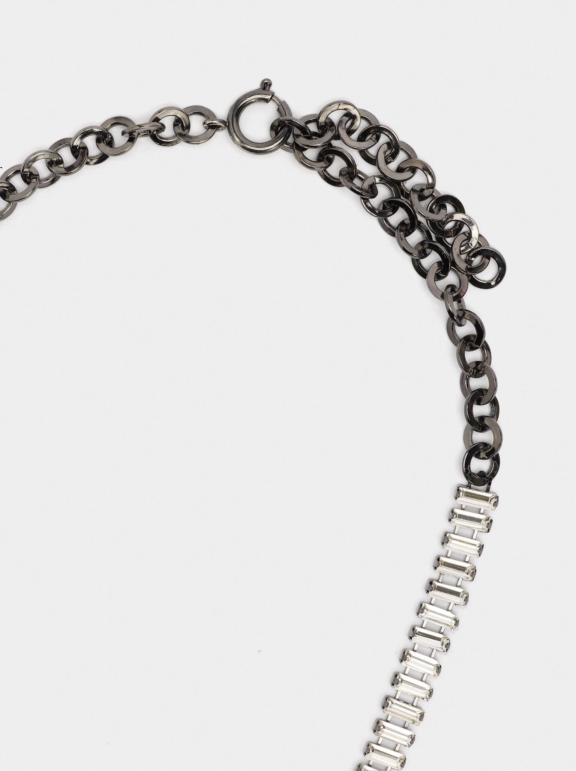 Long maxi necklace with crystals image number 2.0